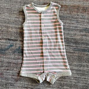 Striped Retro Romper, Unisex, 100% Cotton, 6-12 months, EUC